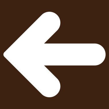 Ok sol düz beyaz renk simgesi