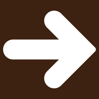 Ok sağ düz beyaz renk simgesi