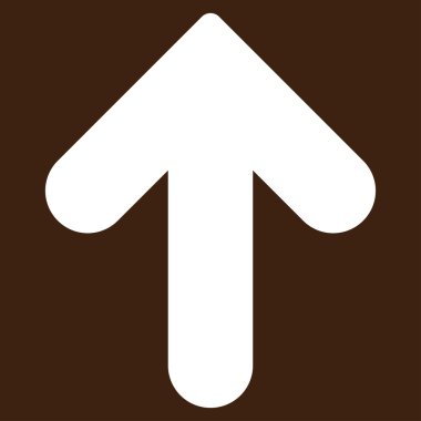 Ok yukarı düz beyaz renk simgesi