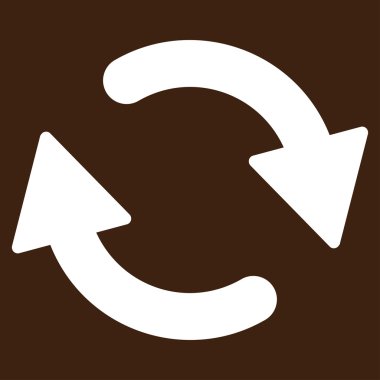 Yenileme düz beyaz renk simgesi