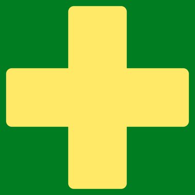 Artı düz sarı renk simgesi