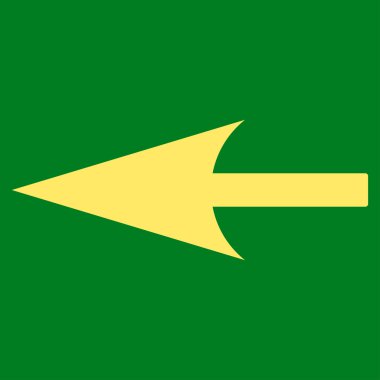 Keskin sol ok düz sarı renk simgesi