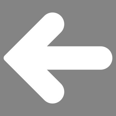 Ok sol düz beyaz renk simgesi