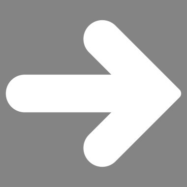 Ok sağ düz beyaz renk simgesi