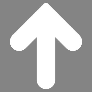 Ok yukarı düz beyaz renk simgesi