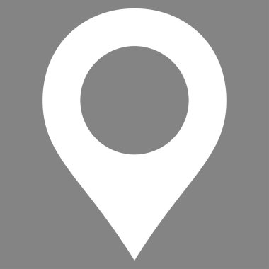 Harita işaretleyici düz beyaz renk simgesi