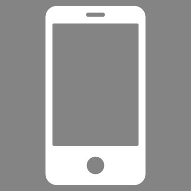Smartphone düz beyaz renk simgesi