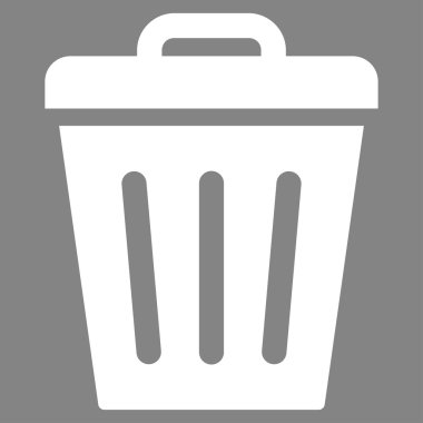 Çöp Can düz beyaz renk simgesi