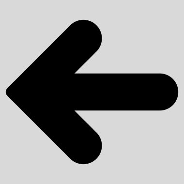 Ok sol düz siyah renk simgesi