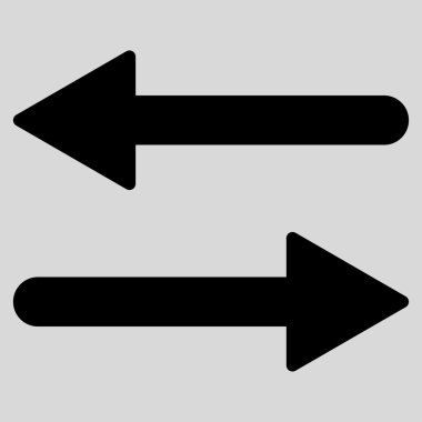 Arrows Exchange Horizontal flat black color icon