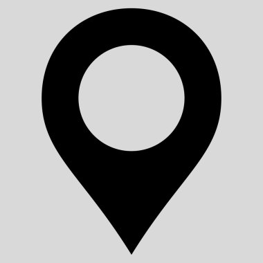 Map Marker flat black color icon