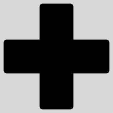 Plus flat black color icon