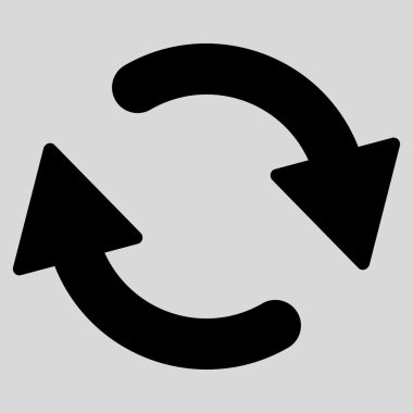 Refresh flat black color icon