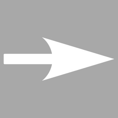 Ok ekseni X düz beyaz renk simgesi