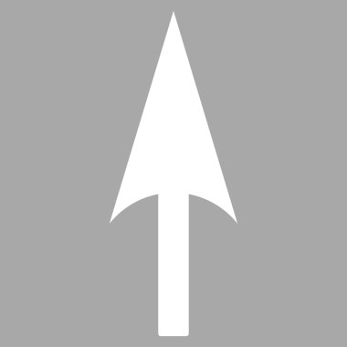 Ok eksen Y düz beyaz renk simgesi