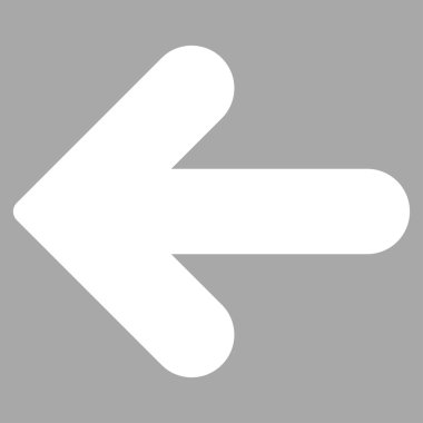 Ok sol düz beyaz renk simgesi