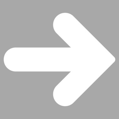 Ok sağ düz beyaz renk simgesi