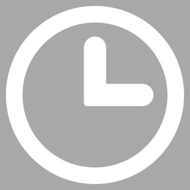 Saat düz beyaz renk simgesi