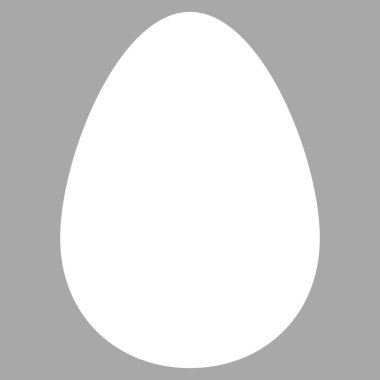 Yumurta düz beyaz renk simgesi