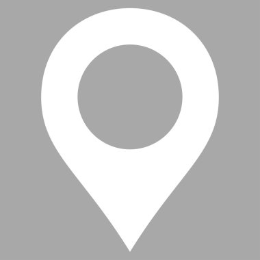 Harita işaretleyici düz beyaz renk simgesi