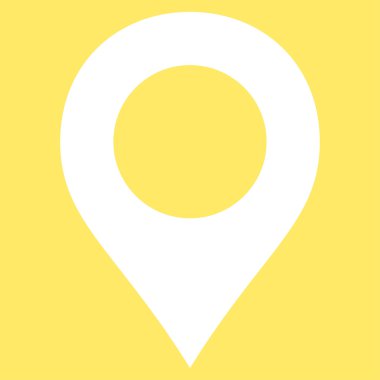 Harita işaretleyici düz beyaz renk simgesi