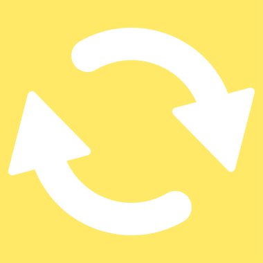 Yenileme düz beyaz renk simgesi