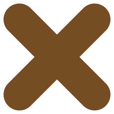 Cancel flat brown color icon