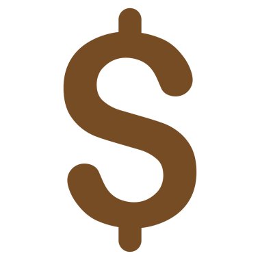 Dollar flat brown color icon