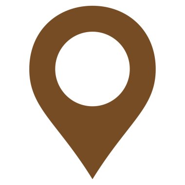 Map Marker flat brown color icon