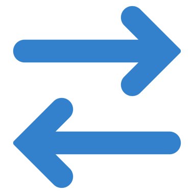 Yatay düz kobalt renk simgesi ters çevir