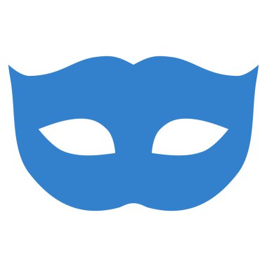 Gizlilik maske düz kobalt rengi simgesini
