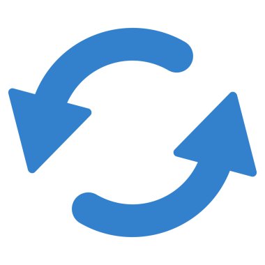 Saatin tersi yönde düz kobalt renk simgesi Yenile