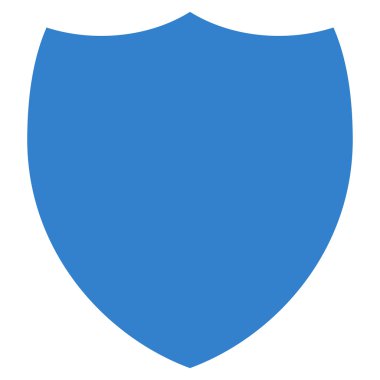 Kalkan düz kobalt renk simgesi