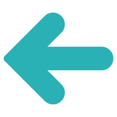 Arrow Left flat cyan color icon