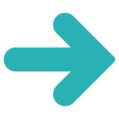Arrow Right flat cyan color icon