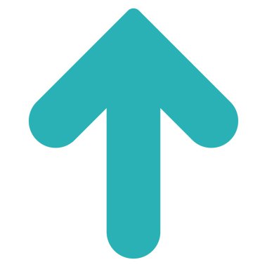 Arrow Up flat cyan color icon