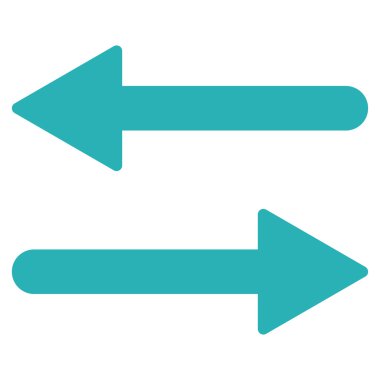 Arrows Exchange Horizontal flat cyan color icon