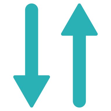Arrows Exchange Vertical flat cyan color icon