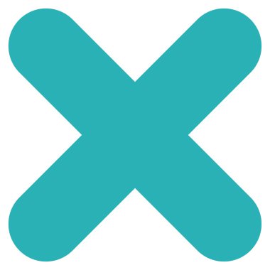 Cancel flat cyan color icon