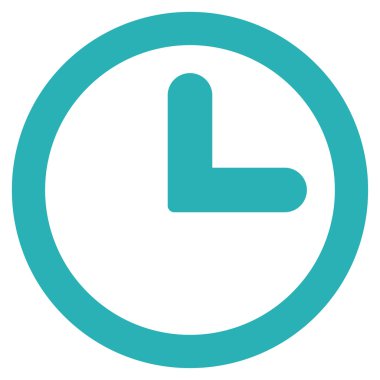 Clock flat cyan color icon