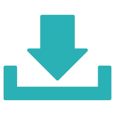 Download flat cyan color icon