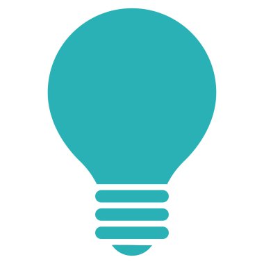 Electric Bulb flat cyan color icon