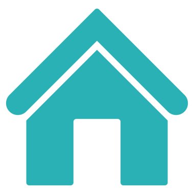 Home flat cyan color icon