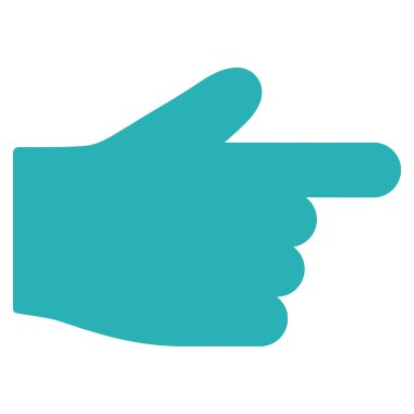 Index Finger flat cyan color icon