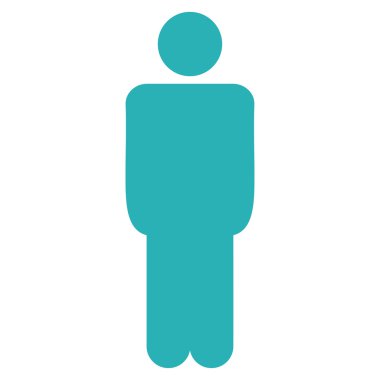 Man flat cyan color icon