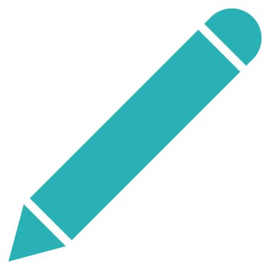 Pencil flat cyan color icon