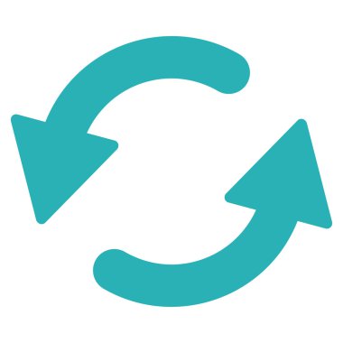 Refresh Ccw flat cyan color icon