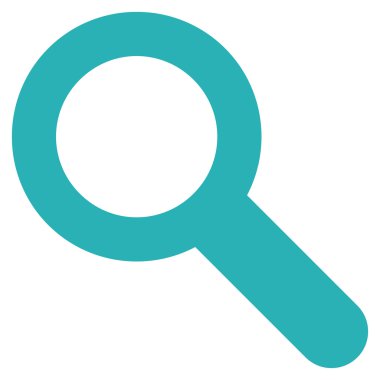 Search flat cyan color icon