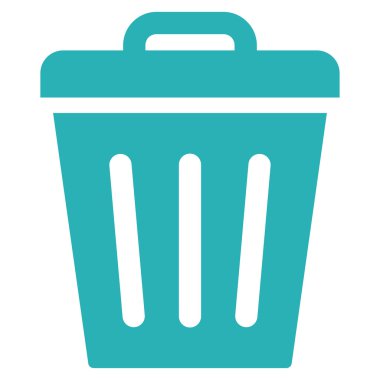 Trash Can flat cyan color icon