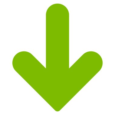 Arrow Down flat eco green color icon